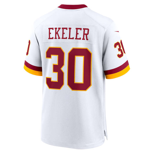 W.Commanders #30 Austin Ekeler White Game Jersey Stitched American Football Jerseys