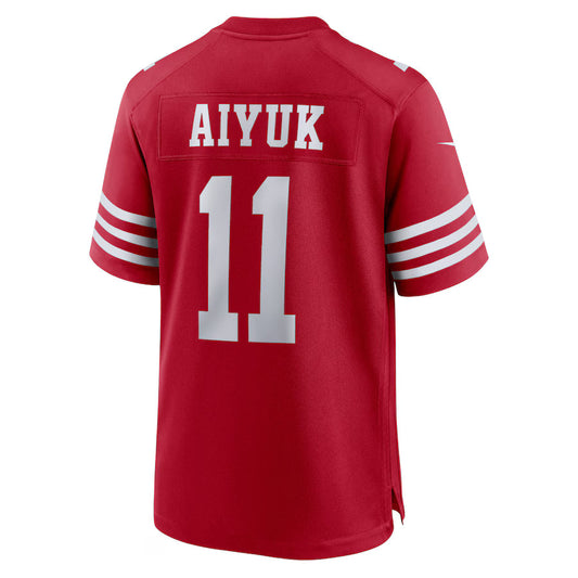 SF.49ers #11 Brandon Aiyuk Scarlet Game Jersey Stitched American Football Jerseys