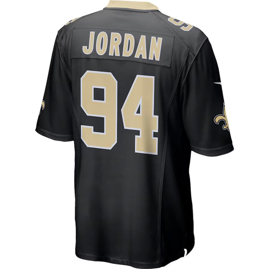 NO.Saints #94 Cameron Jordan Black Game Jersey Stitched American Football Jerseys