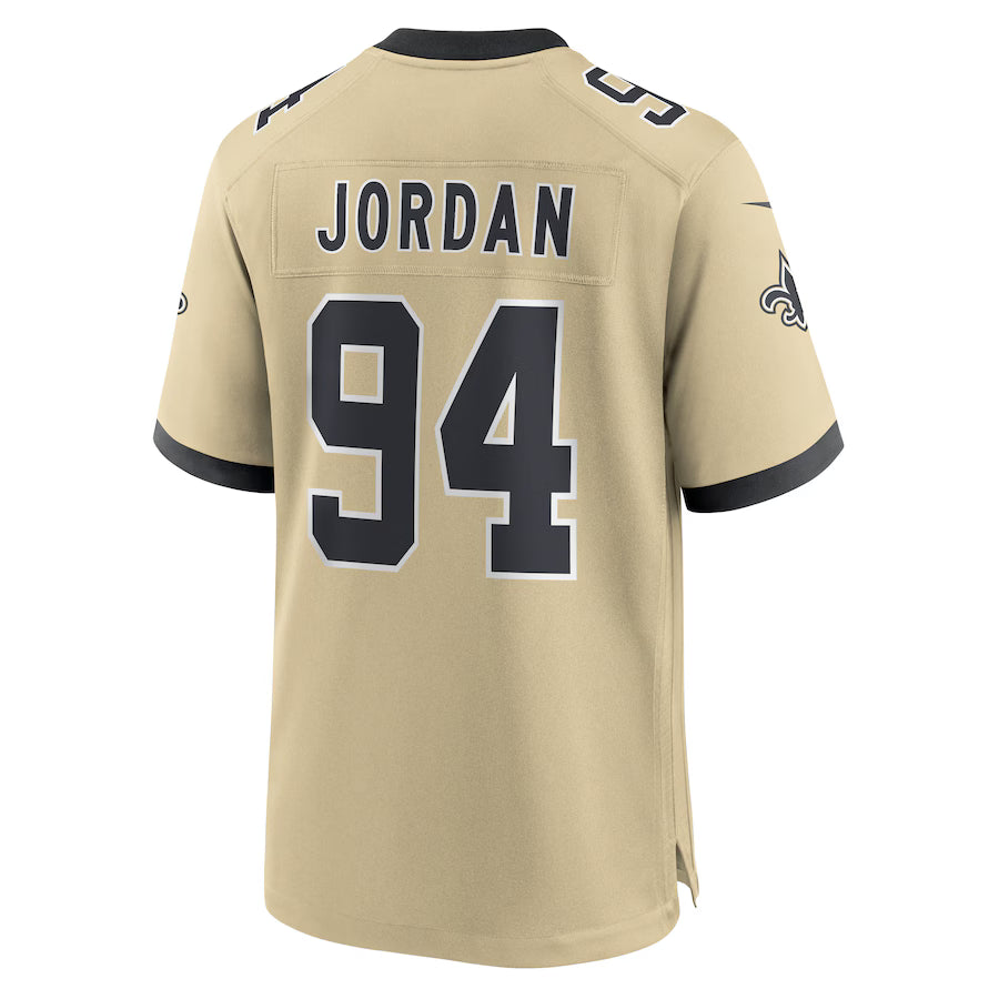 NO.Saints #94 Cameron Jordan Gold Game Jersey Stitched American Football Jerseys