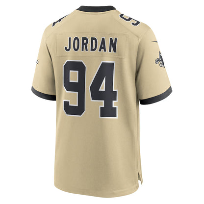 NO.Saints #94 Cameron Jordan Gold Game Jersey Stitched American Football Jerseys