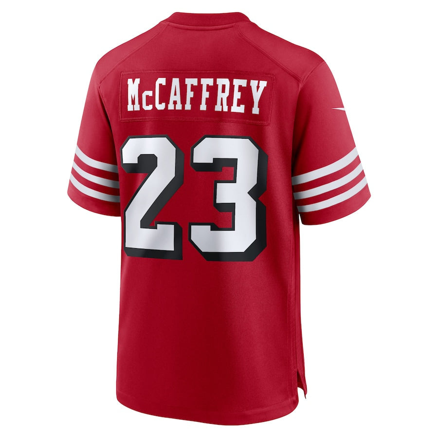 SF.49ers #23 Christian McCaffrey Scarlet Game Jersey Stitched American Football Jerseys
