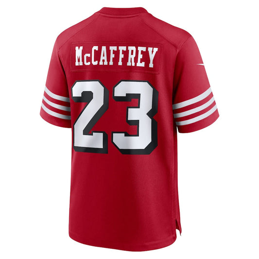 SF.49ers #23 Christian McCaffrey Scarlet Game Jersey Stitched American Football Jerseys