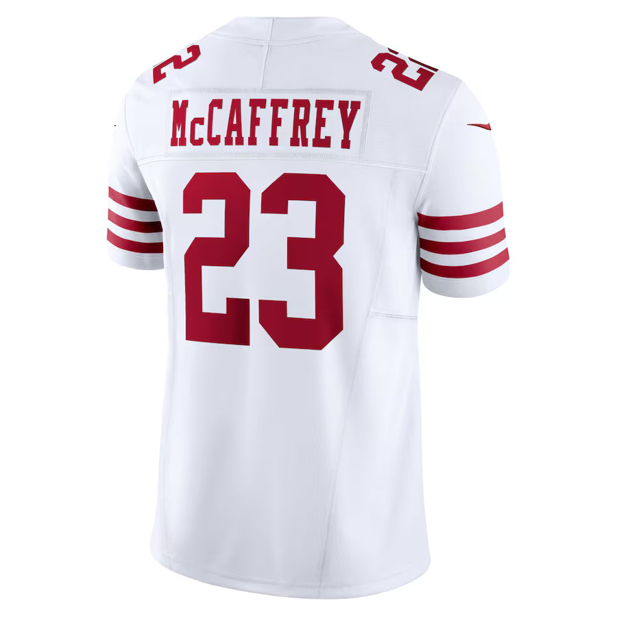 SF.49ers #23 Christian McCaffrey White Vapor F.U.S.E. Limited Jersey Stitched American Football Jerseys