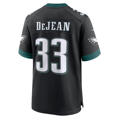 P.Eagles #33 Cooper DeJean Black Game Jersey Stitched American Football Jerseys
