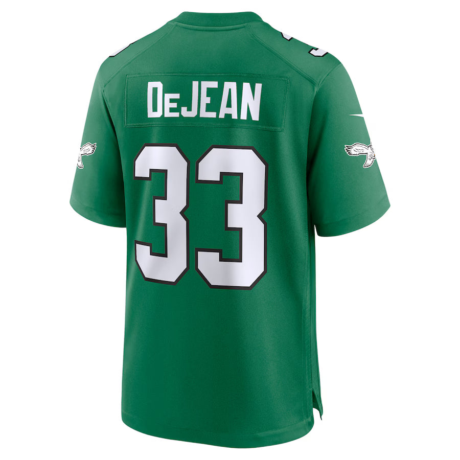 P.Eagles #33 Cooper DeJean Kelly Green Game Jersey Stitched American Football Jerseys