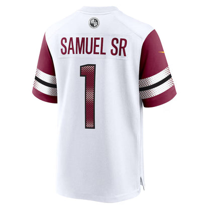 W.Commanders #1 Deebo Samuel Sr White Game Jersey Stitched American Football Jerseys