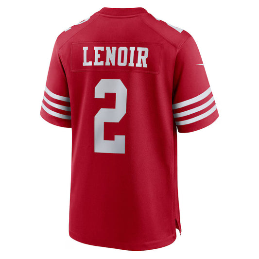 SF.49ers #2 Deommodore Lenoir Scarlet Game Jersey Stitched American Football Jerseys