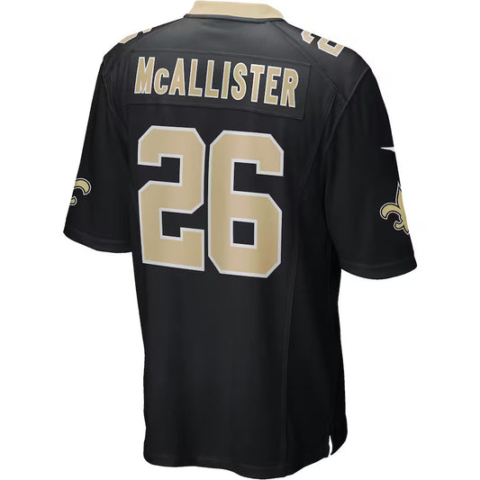 NO.Saints #26 Deuce McAllister Black Game Jersey Stitched American Football Jerseys