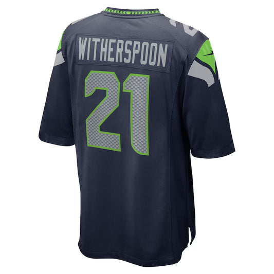 S.Seahawks #21 Devon Witherspoon Navy Game Jersey Stitched American Football Jerseys