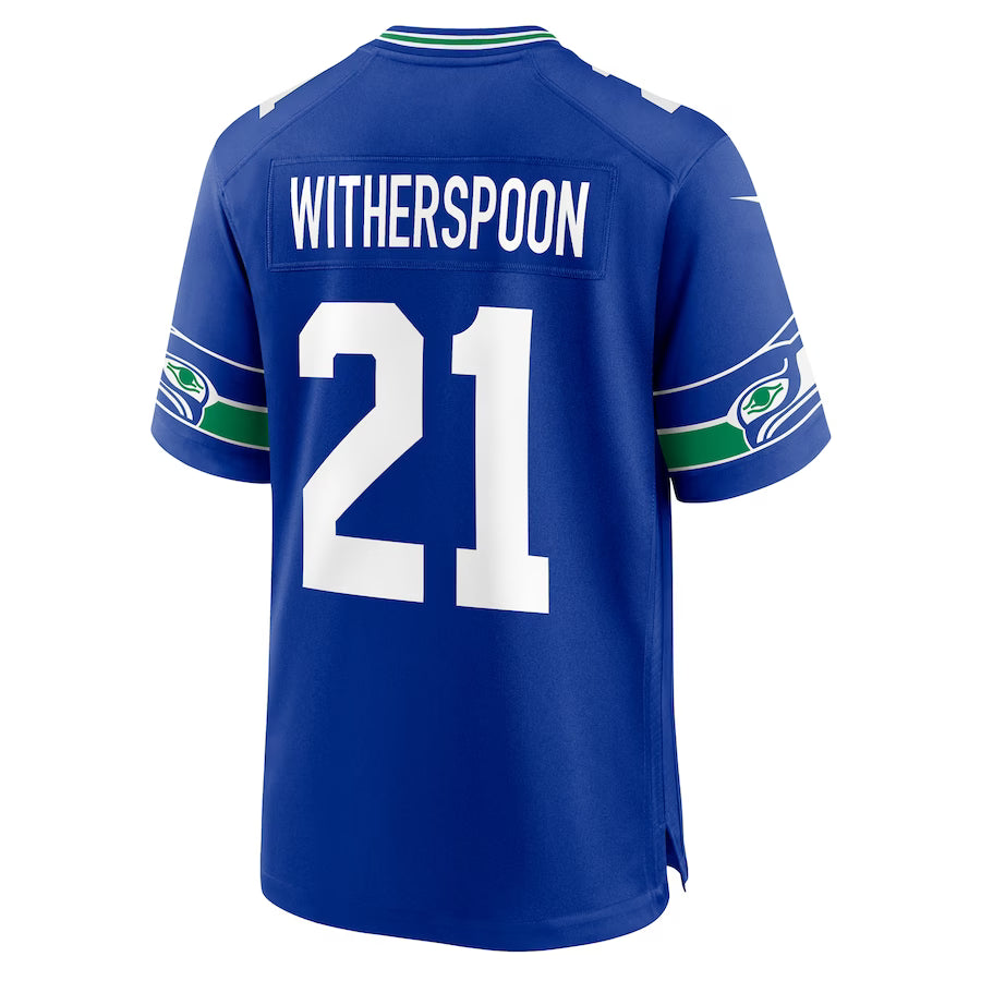 S.Seahawks #21 Devon Witherspoon Royal Game Jersey Stitched American Football Jerseys