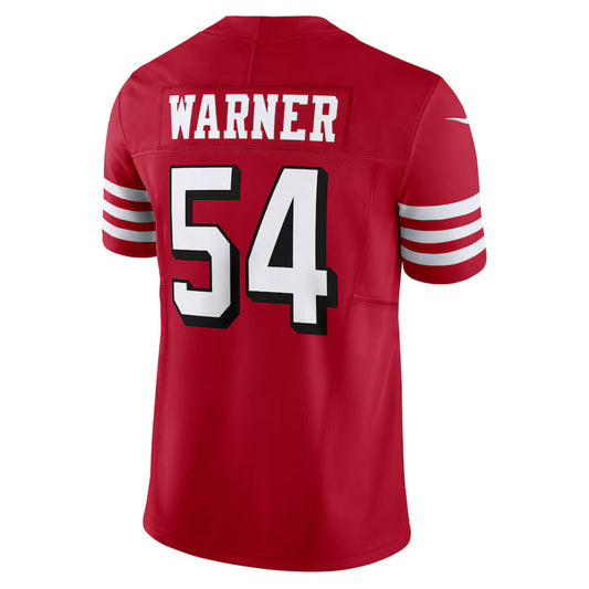 SF.49ers #54 Fred Warner Scarlet Vapor F.U.S.E. Limited Jersey Stitched American Football Jerseys