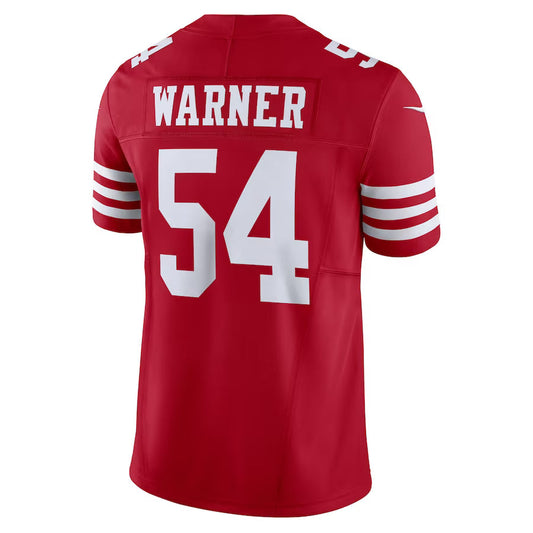 SF.49ers #54 Fred Warner Scarlet Vapor F.U.S.E. Limited Jersey Stitched American Football Jerseys