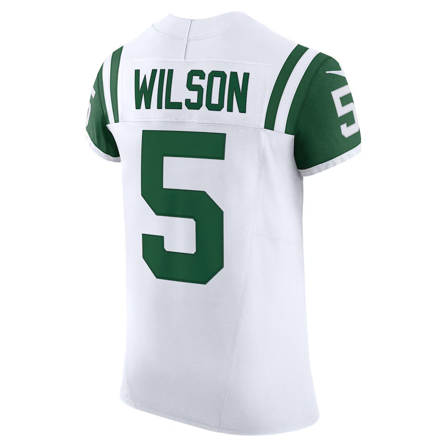 NY.Jets #5 Garrett Wilson White Vapor F.U.S.E. Limited Jersey Stitched American Football Jerseys