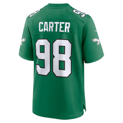 P.Eagles #98 Jalen Carter Kelly Green Game Jersey Stitched American Football Jerseys