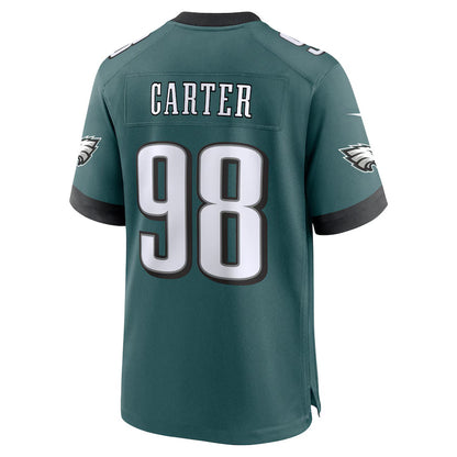 P.Eagles #98 Jalen Carter Midnight Green Game Jersey Stitched American Football Jerseys