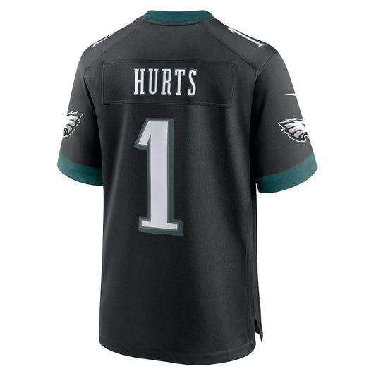 P.Eagles #1 Jalen Hurts Black Game Jersey Stitched American Football Jerseys