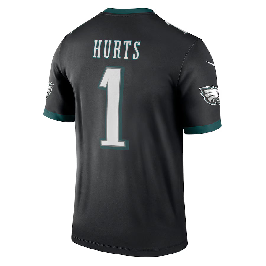 P.Eagles #1 Jalen Hurts Black Game Jersey Stitched American Football Jerseys