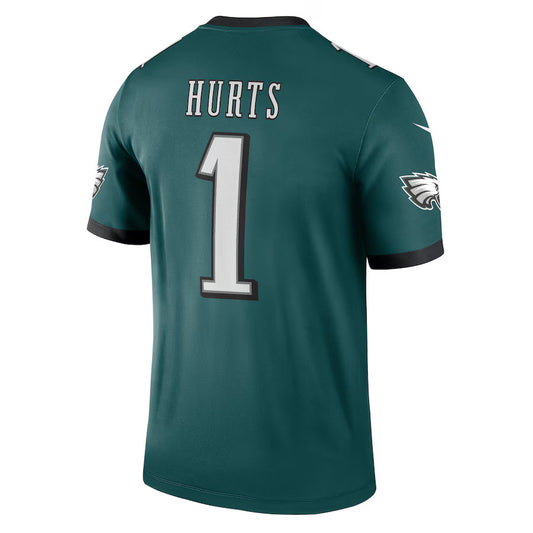P.Eagles #1 Jalen Hurts Midnight Green Game Jersey Stitched American Football Jerseys