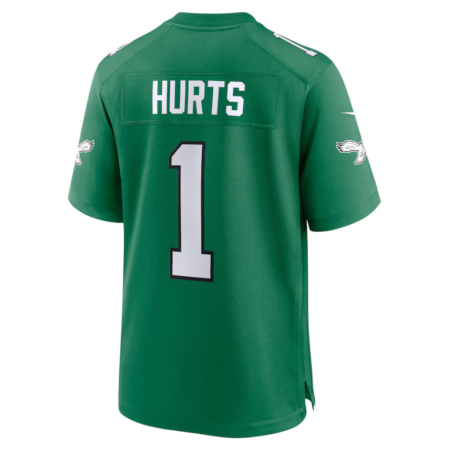 P.Eagles #1 Jalen Hurts Kelly Green Game Jersey Stitched American Football Jerseys