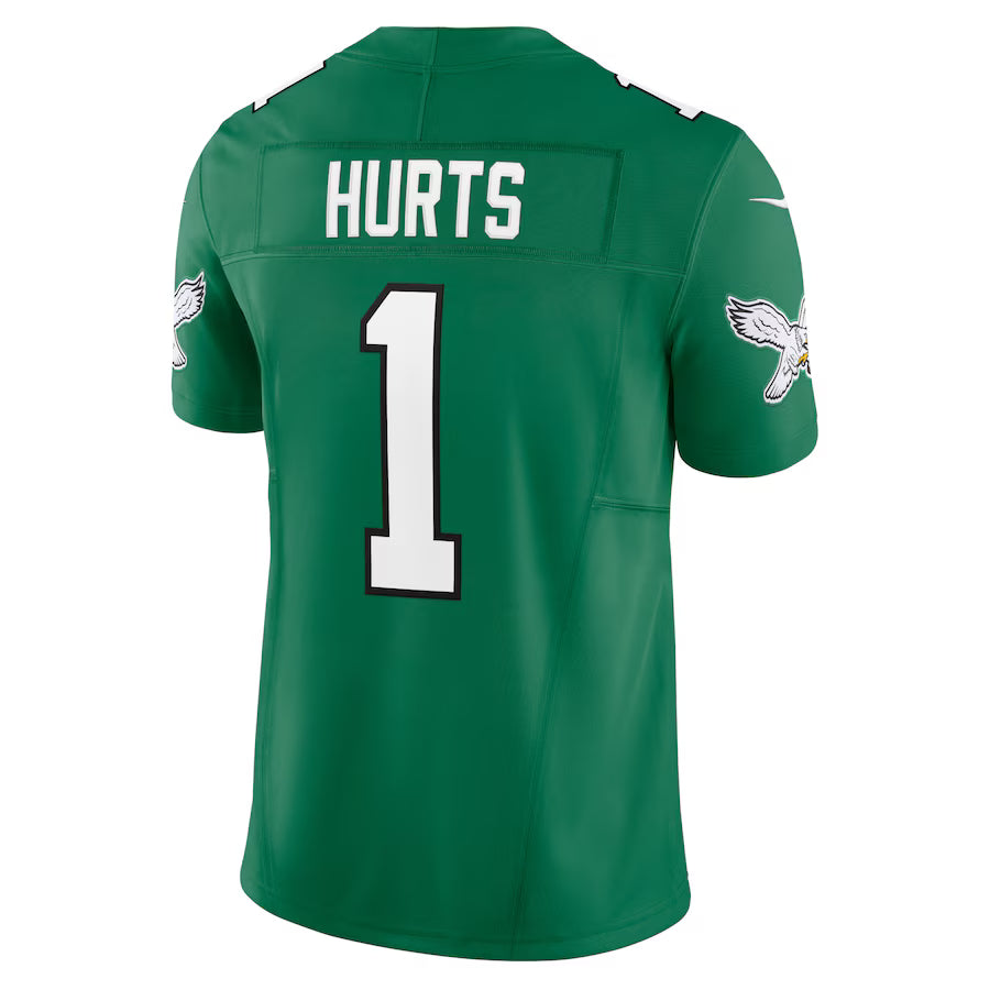 P.Eagles #1 Jalen Hurts Kelly Green Vapor F.U.S.E. Limited Jersey Stitched American Football Jerseys