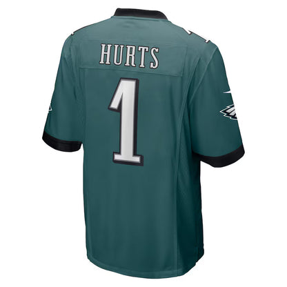 P.Eagles #1 Jalen Hurts Midnight Green Game Jersey Stitched American Football Jerseys