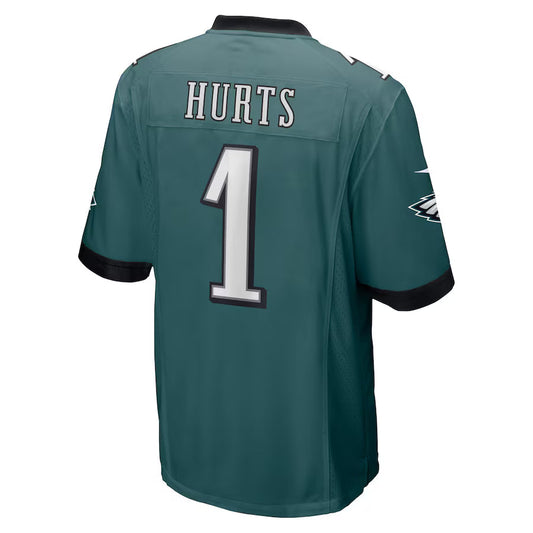 P.Eagles #1 Jalen Hurts Midnight Green Game Jersey Stitched American Football Jerseys