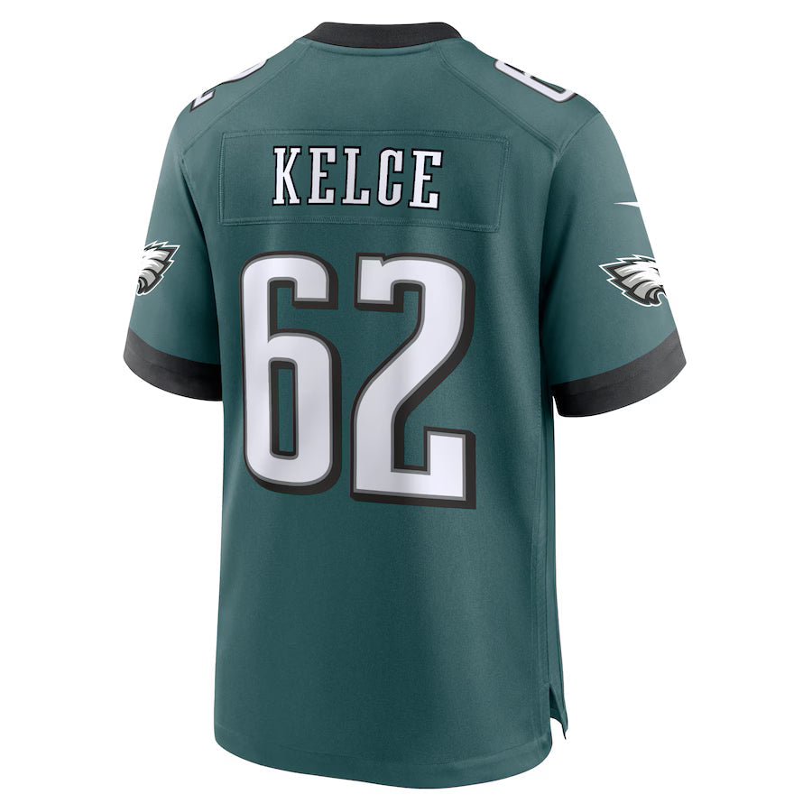 P.Eagles #62 Jason Kelce Midnight Green Game Jersey Stitched American Football Jerseys