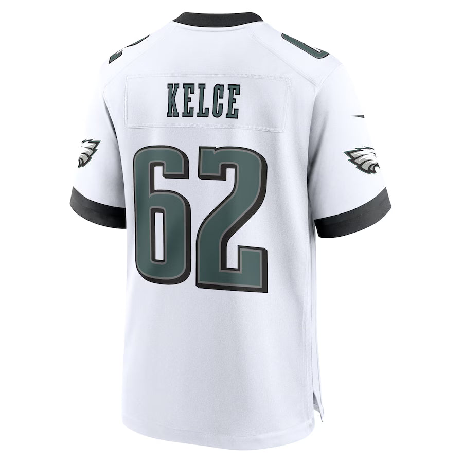 P.Eagles #62 Jason Kelce Midnight  White Game Jersey Stitched American Football Jerseys