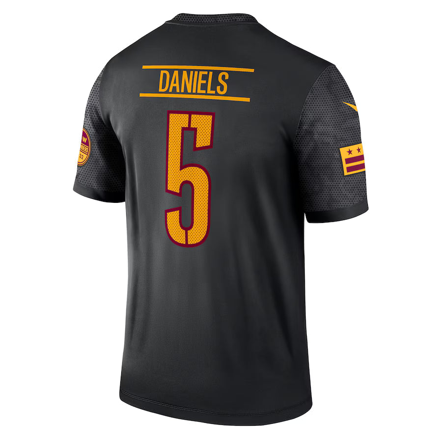 W.Commanders #5 Jayden Daniels Black Game Jersey Stitched American Football Jerseys