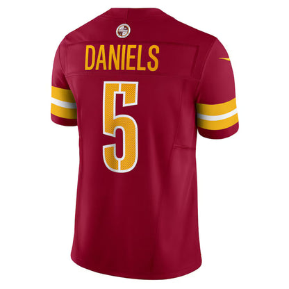 W.Commanders #5 Jayden Daniels Burgundy Vapor F.U.S.E. Limited Jersey Stitched American Football Jerseys