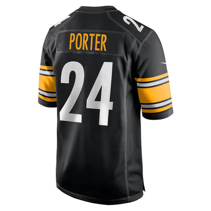 P.Steelers #24 Joey Porter Jr. Black Game Jersey Stitched American Football Jerseys