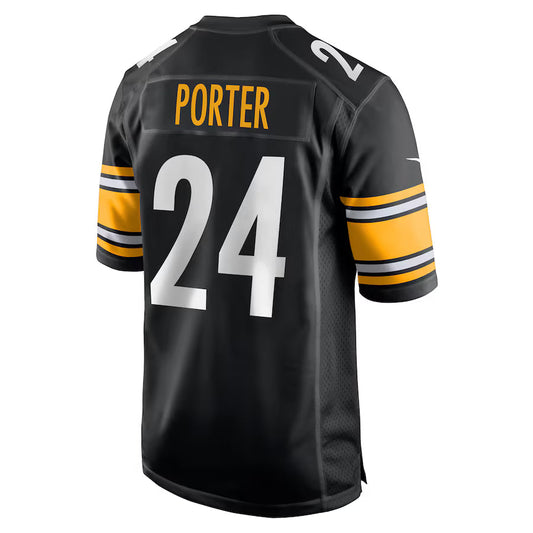 P.Steelers #24 Joey Porter Jr. Black Game Jersey Stitched American Football Jerseys