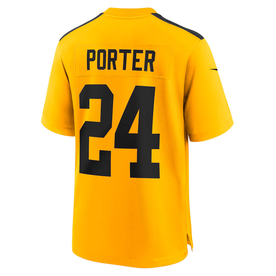 P.Steelers #24 Joey Porter Jr. Gold Game Jersey Stitched American Football Jerseys