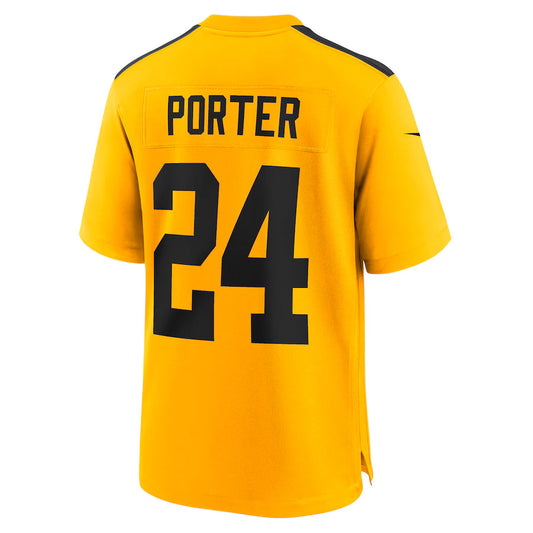 P.Steelers #24 Joey Porter Jr. Gold Game Jersey Stitched American Football Jerseys