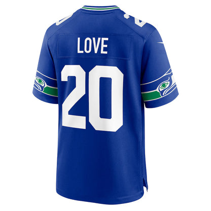 S.Seahawks #20 Julian Love Royal Game Jersey Stitched American Football Jerseys