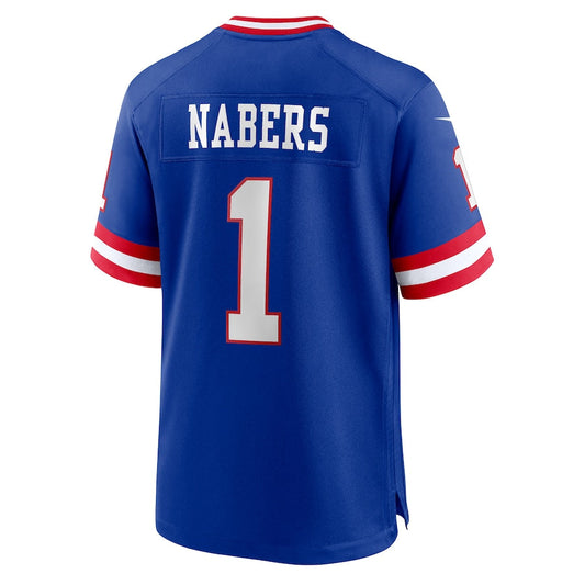 NY.Giants #1 Malik Nabers Royal Game Jersey Stitched American Football Jerseys