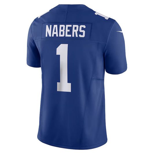 NY.Giants #1 Malik Nabers Royal Vapor F.U.S.E. Limited Jersey Stitched American Football Jerseys