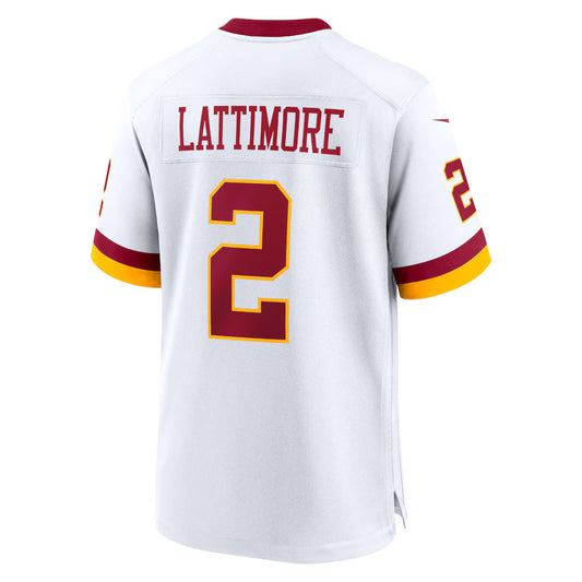 W.Commanders #2 Marshon Lattimore White Game Jersey Stitched American Football Jerseys