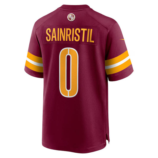 W.Commanders #0 Mike Sainristil Burgundy Game Jersey Stitched American Football Jerseys