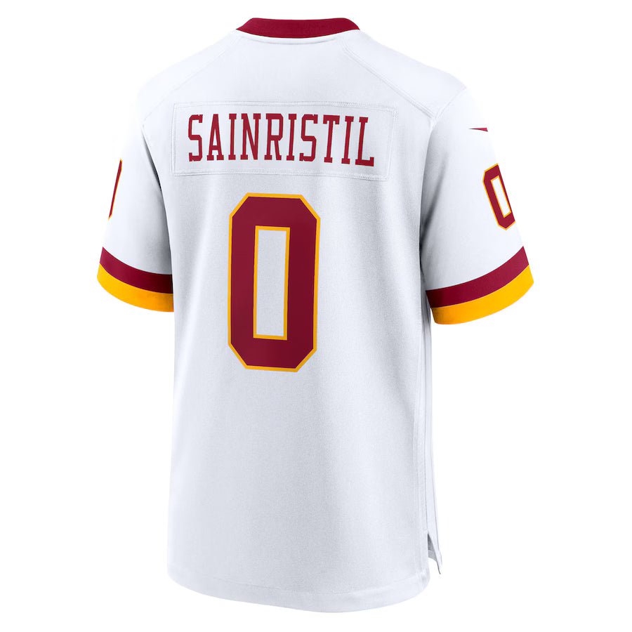 W.Commanders #0 Mike Sainristil White Game Jersey Stitched American Football Jerseys