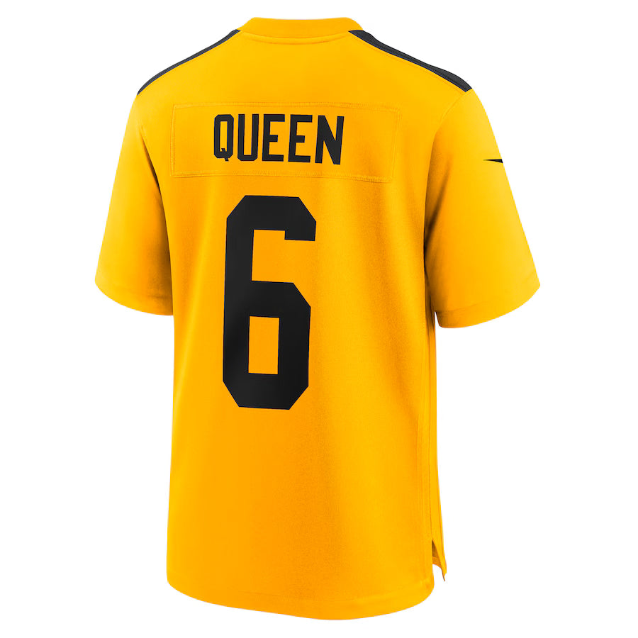 P.Steelers #6 Patrick Queen Gold Game Jersey Stitched American Football Jerseys