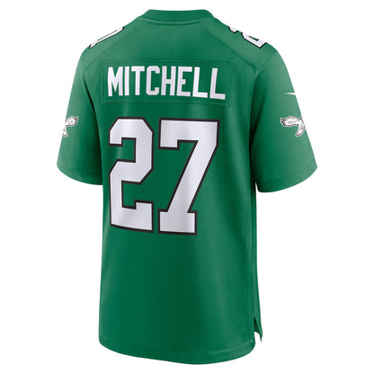 P.Eagles #27 Quinyon Mitchell Kelly Green Game Jersey Stitched American Football Jerseys