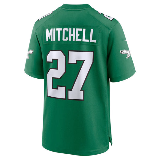 P.Eagles #27 Quinyon Mitchell Kelly Green Game Jersey Stitched American Football Jerseys