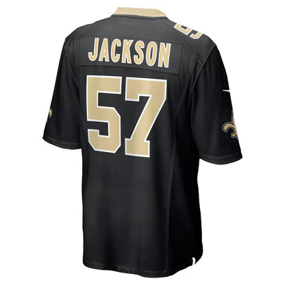 NO.Saints #57 Rickey Jackson Black Game Jersey Stitched American Football Jerseys