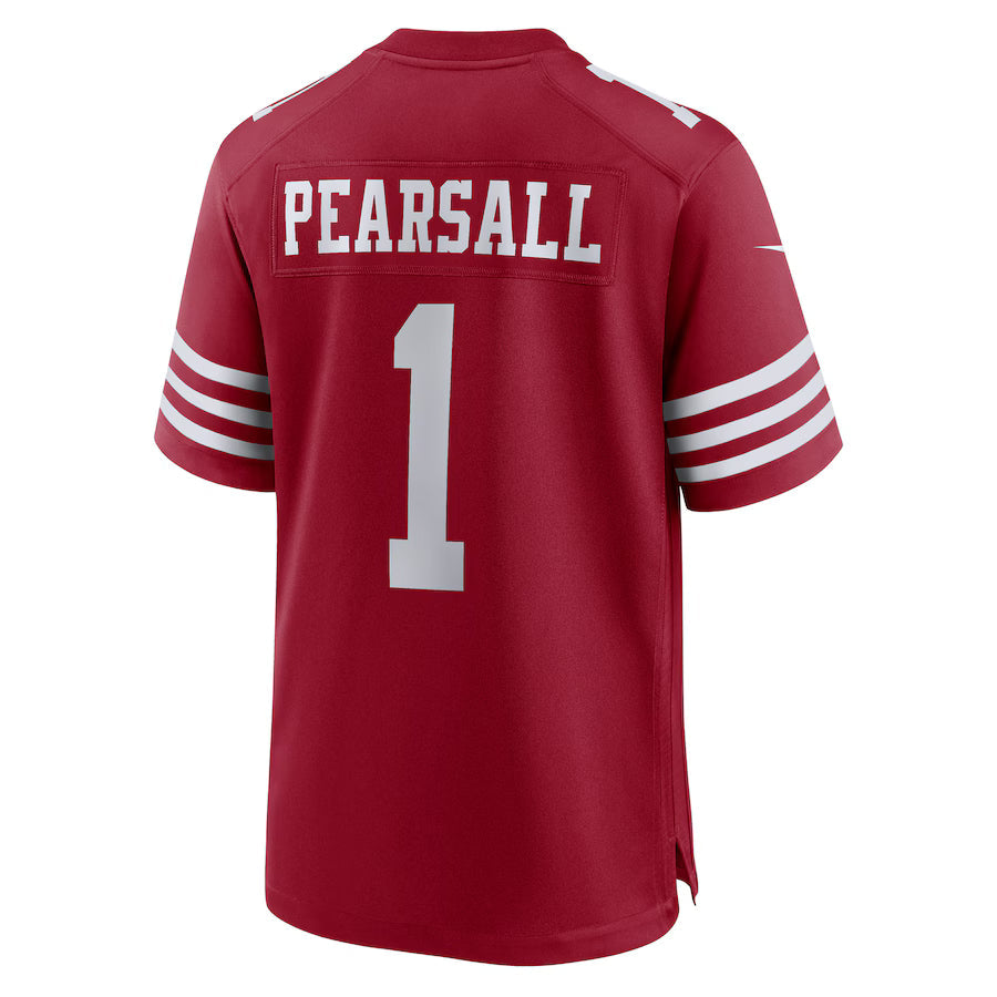 SF.49ers #1 Ricky Pearsall Scarlet Game Jersey Stitched American Football Jerseys
