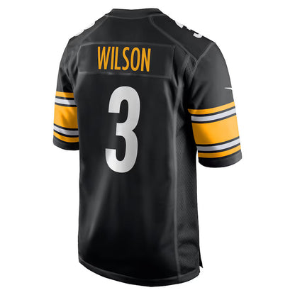 P.Steelers #3 Russell Wilson Black Game Jersey Stitched American Football Jerseys