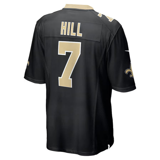 NO.Saints #7 Taysom Hill Black Game Jersey Stitched American Football Jerseys