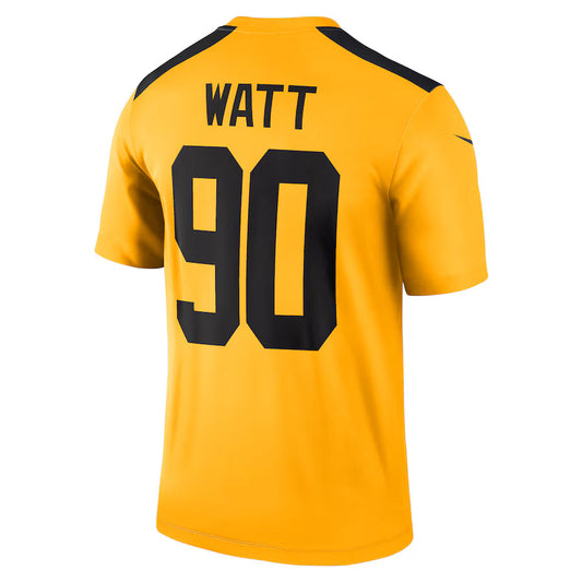 P.Steelers #90 T.J. Watt Gold Game Jersey Stitched American Football Jerseys