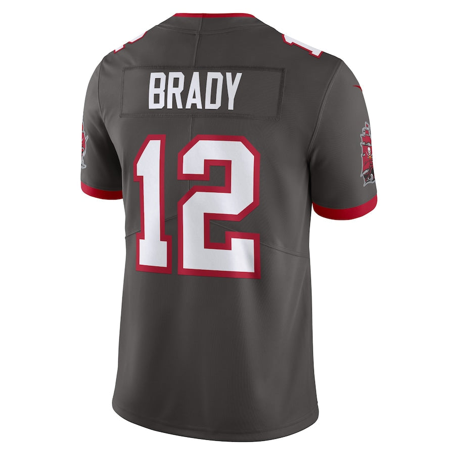 TB.Buccaneers #12 Tom Brady Pewter Vapor F.U.S.E. Limited Jersey Stitched American Football Jerseys